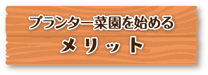 プランター菜園を始めるメリット