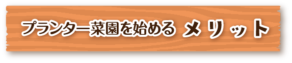 プランター菜園を始めるメリット